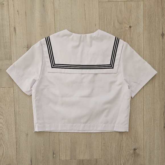 White Japanese School Uniform Sailor Top - Picture 2 of 5
